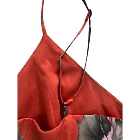 "AVEC LES FILLIES" ORANGE W/BLACK FLORAL SUNDRESS SZ 10 FAIRY BEACH BOHO RUFFLES - Picture 11 of 12